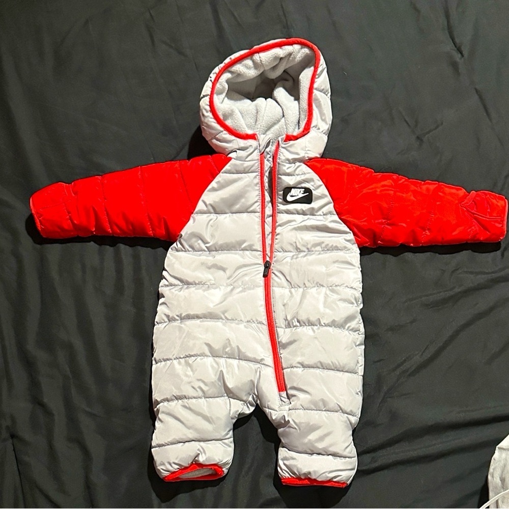 Nike Red and Gray baby snowsuit